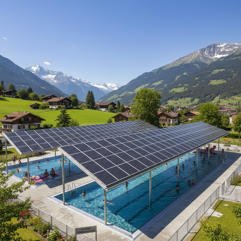 Solarpanels auf Einfamilienhaus in der Schweiz